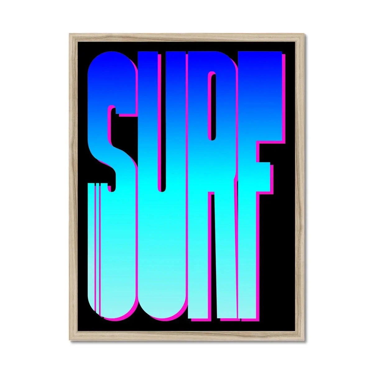 Neon Blue Surf: Word Art - Framed Neon Blue Surf: Word Art - Framed -Beach House Art Neon Blue Surf Framed Print Wall Art Beach House Art 1650736506