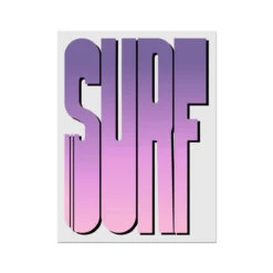 Neon Pink Surf: Typography Art - Unframed