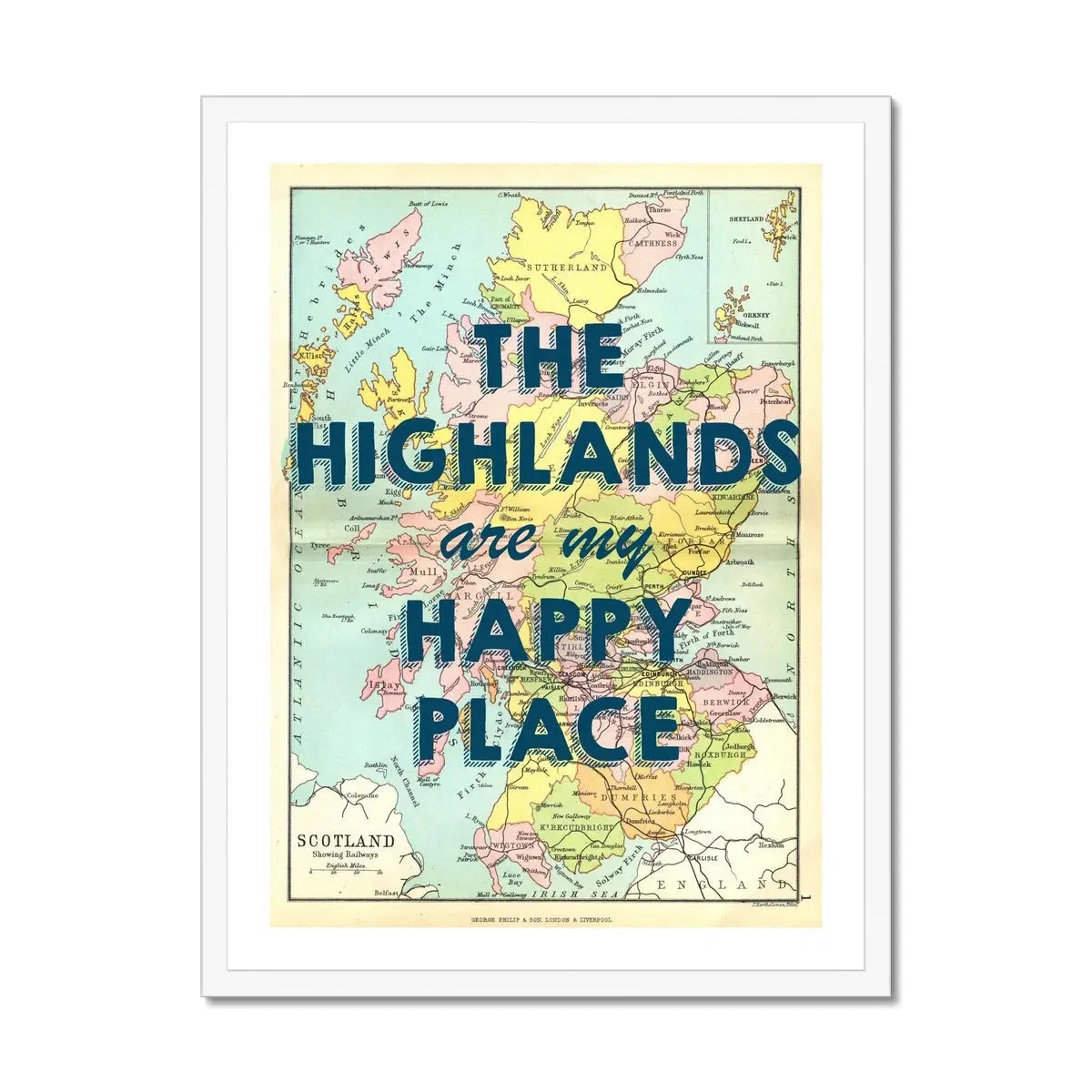 The Highlands are my Happy Place (Scotland Map) Vintage Map Art - Framed The Highlands Are My Happy Place (Scotland Map) Vintage Map Art - Framed -Beach House Art New product publishing in progress Wall art Beach House Art 1650916837