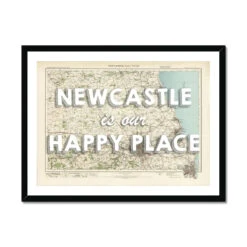 Newcastle Is Our Happy Place Quote On Map Print Of Newcastle | Map Art - Framed -Beach House Art Newcastle is our Happy Place Map Print of Newcastle Map Art Framed Print Fine art Beach House Art 1670618341