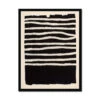 Night Set Abstract Wave Painting | Line Art Print | Black And White Print- Framed