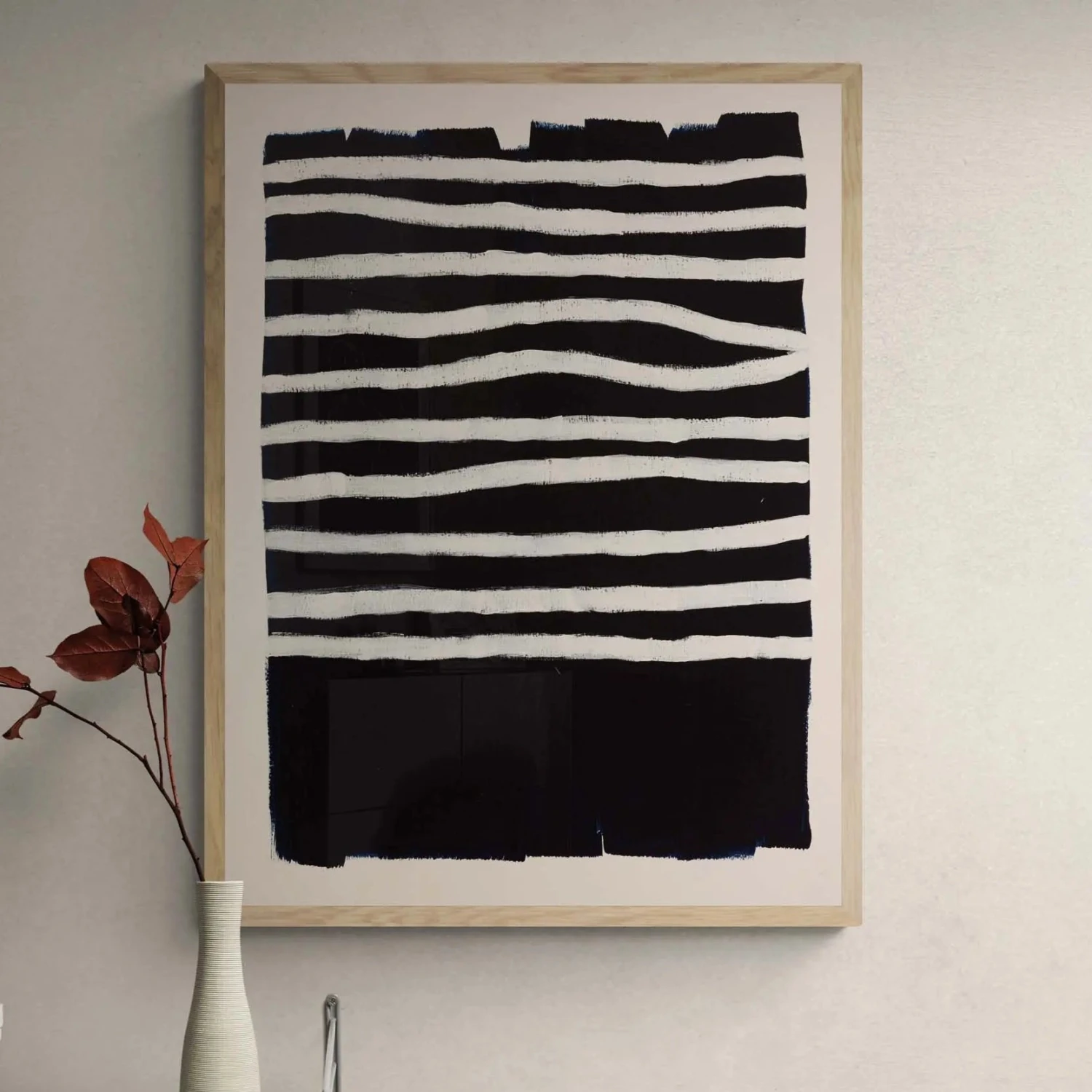 Night Set Abstract Wave Painting | Line Art Print | Black and White Print- Framed Night Set Abstract Wave Painting | Line Art Print | Black And White Print- Framed -Beach House Art Night Set Framed Print Wall Art Beach House Art 1650731695