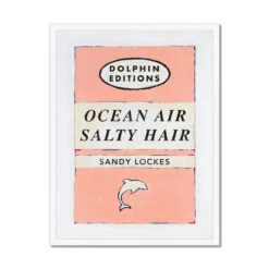 Ocean Air (Peach) Vintage Book Cover Art Print - Framed -Beach House Art Ocean Air Dolphin Editions Framed Print Fine art Beach House Art 1651669070