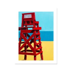 Off Duty Colourful Lifeguard Chair Painting - Unframed