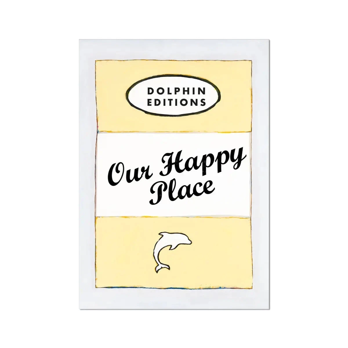 Our Happy Place quote print on vintage style book cover | Yellow - Unframed Our Happy Place Quote Print On Vintage Style Book Cover | Yellow - Unframed -Beach House Art Our Happy Place Yellow Vintage Book Cover Art Print Fine Art Print Fine art Beach House Art 1678646424