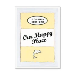 Our Happy Place Quote Print On Vintage Style Book Cover In Yellow - Framed 5 Our Happy Place Quote Print On Vintage Style Book Cover In Yellow - Framed -Beach House Art Our Happy Place Yellow Vintage Book Cover Art Print Framed Print Fine art Beach House Art 1678646670