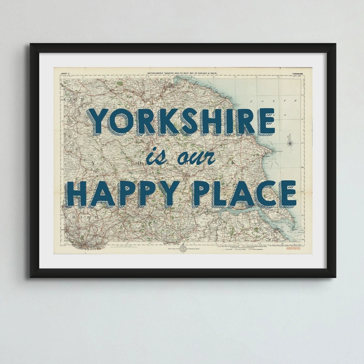 Yorkshire is our Happy Place Quote on Vintage Yorkshire Map Print - Framed Yorkshire Is Our Happy Place Quote On Vintage Yorkshire Map Print - Framed -Beach House Art OurHPNV b6349648 b29e 4a10 8034 fc1f27470d4a