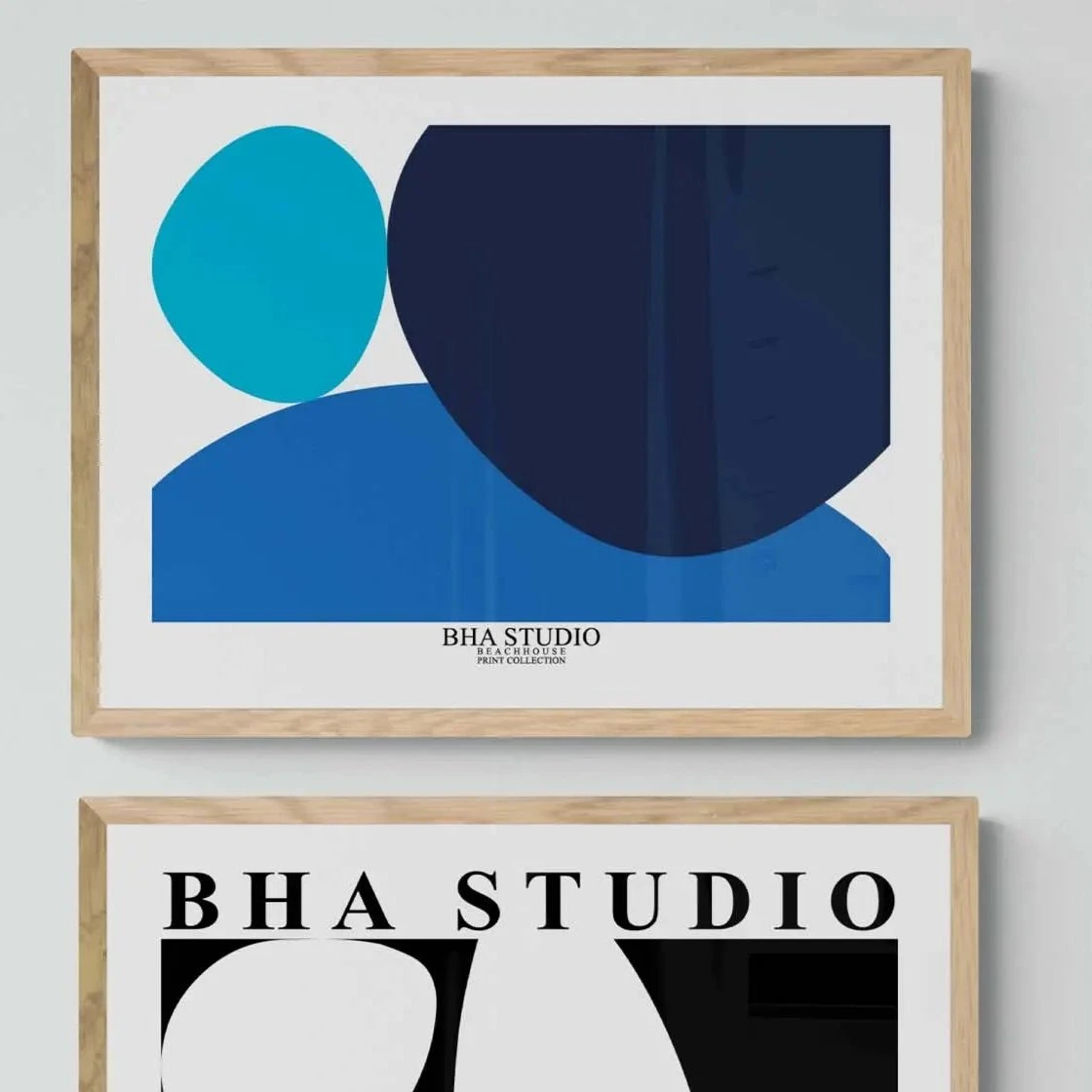 Pebble Stack No 4 (Blue Abstract Wall Art) - Framed Pebble Stack No 4 (Blue Abstract Wall Art) - Framed -Beach House Art Pebble Stack No 4 Framed Print Wall Art Beach House Art 1650733845