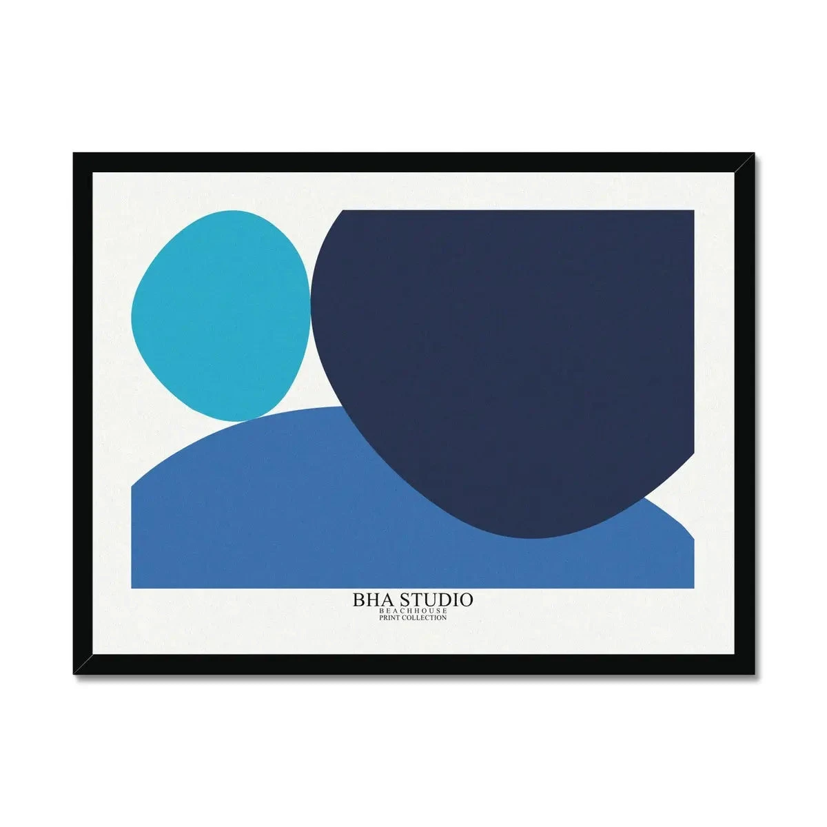 Pebble Stack No 4 (Blue Abstract Wall Art) - Framed Pebble Stack No 4 (Blue Abstract Wall Art) - Framed -Beach House Art Pebble Stack No 4 Framed Print Wall Art Beach House Art 1650733857