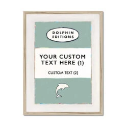 Custom Quote Print On Vintage Style Book Cover | Custom Word Art | Sage Green - Framed