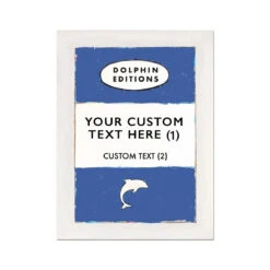 Your Personalised Quote On Vintage Style Book Cover Print | Custom Print | Sailor Blue - No Frame