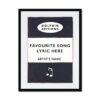 Your Custom Song Lyric On Vintage Style Book Cover Print | Custom Song Lyric Print | Black - Framed 2 Your Custom Song Lyric On Vintage Style Book Cover Print | Custom Song Lyric Print | Black - Framed -Beach House Art Personalised Book Cover Art Custom Song Lyric Print Black Framed Print Fine art Beach House Art 1668856194