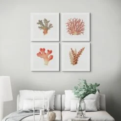 Reef Coral Print No 3 | Vintage Coral Wall Art - Unframed -Beach House Art ReefCoralx4 2a5de446 b1e5 4509 8d8e 844b1c67e133