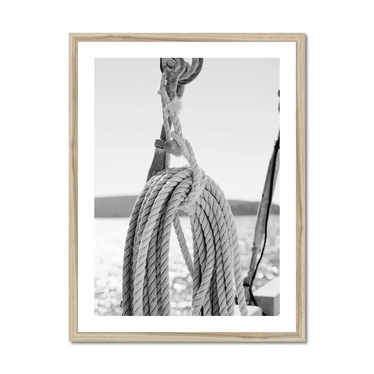 Rope & Tackle Sailing Photography Print | Black & White Photography - Framed Rope & Tackle Sailing Photography Print | Black & White Photography - Framed -Beach House Art Rope Tackle Photography Framed Print Fine art Beach House Art 1659372286