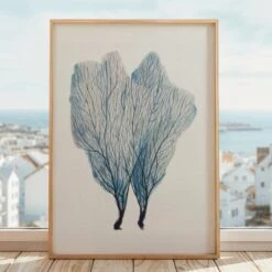 Set Of Three Coral Art Prints | Set Of Coral Paintings - Framed 5 Set Of Three Coral Art Prints | Set Of Coral Paintings - Framed -Beach House Art SEaFan2