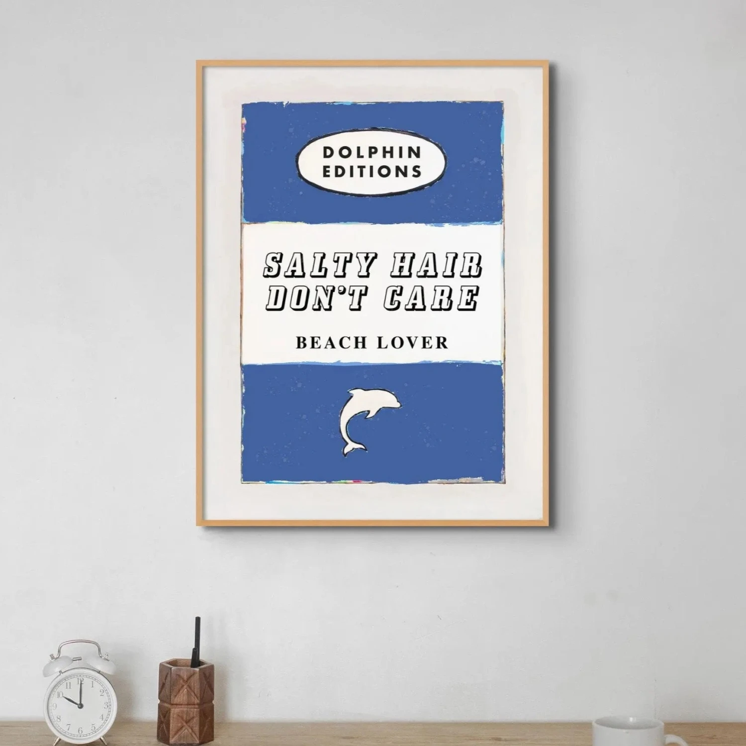 Salty Hair Quote Print On Vintage Style Book Cover In Blue - Unframed -Beach House Art Salty Hair Sailor Blue Vintage Book Cover Art Print Unframed Home Garden Decor Artwork Posters Prints Visual Artwork Beach House Art 1678524795 c04dba82 cc34 4a06 9409 bc8008363335