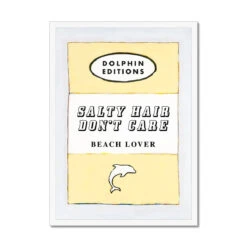 Salty Hairquote Print On Vintage Style Book Cover In Yellow - Framed -Beach House Art Salty Hair Yellow Vintage Book Cover Art Print Framed Print Fine art Beach House Art 1678298028 02103c97 950f 4058 a5dd 187a2f421935