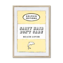 Salty Hairquote Print On Vintage Style Book Cover In Yellow - Framed -Beach House Art Salty Hair Yellow Vintage Book Cover Art Print Framed Print Fine art Beach House Art 1678298030 779c3dff f644 4979 80dc 5b61db0317af