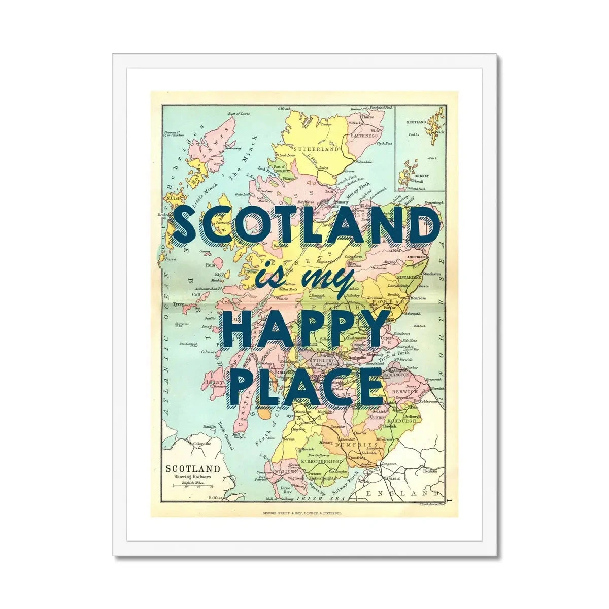 Scotland is my Happy Place (Scotland Map) Vintage Map Art - Framed Scotland Is My Happy Place (Scotland Map) Vintage Map Art - Framed -Beach House Art Scotland is my Happy Place Scotland Map Framed Wall Art Beach House Art 1650738775