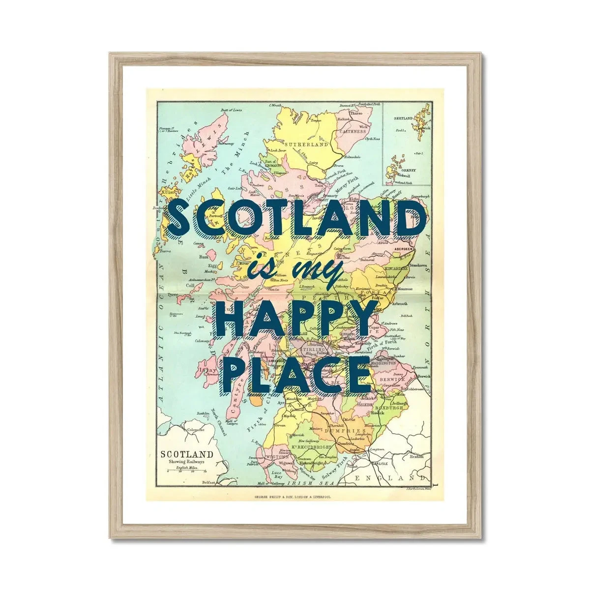 Scotland is my Happy Place (Scotland Map) Vintage Map Art - Framed Scotland Is My Happy Place (Scotland Map) Vintage Map Art - Framed -Beach House Art Scotland is my Happy Place Scotland Map Framed Wall Art Beach House Art 1650738778