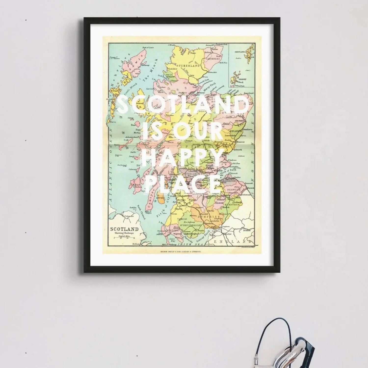 Scotland is our Happy Place (Scotland Map) Vintage Map Art - Framed Scotland Is Our Happy Place (Scotland Map) Vintage Map Art - Framed -Beach House Art Scotland is our Happy Place Scotland Map Vintage Map Art Framed Print Fine art Beach House Art 1659524131