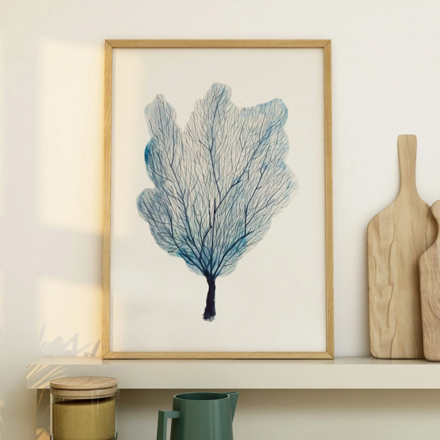 Set of Three Coral Art Prints | Set of Coral Paintings - Framed Set Of Three Coral Art Prints | Set Of Coral Paintings - Framed -Beach House Art SeaFan3