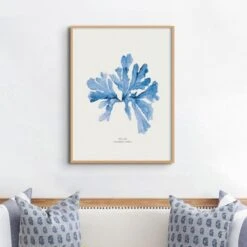 Indigo Seaweed Print | Seaweed Art (Sea Oak) - Unframed -Beach House Art SeaOakNew IndigoSeaweed BeachHouseArt