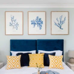 Indigo Seaweed Print | Seaweed Art (Sea Oak) - Unframed -Beach House Art Setofthreeseaweedpaintings 86a4ca0f 7ec2 47e4 a6cd 46e0505d1316