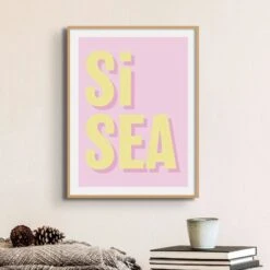 Beach House Art -Beach House Art Si Sea Pink Fine Art Print Fine art Beach House Art 1658947751