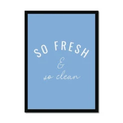 So Fresh (Cornish Blue) Fun Bathroom Word Art Print - Framed -Beach House Art So Fresh Cornish Blue Bathroom Word Art Print Framed Print Fine art Beach House Art 1674063128
