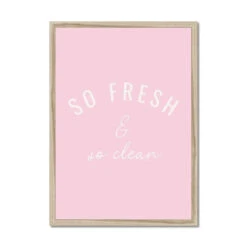 So Fresh (Pink) Bathroom Word Art Print - Framed -Beach House Art So Fresh Pink Bathroom Word Art Print Framed Print Fine art Beach House Art 1674062431