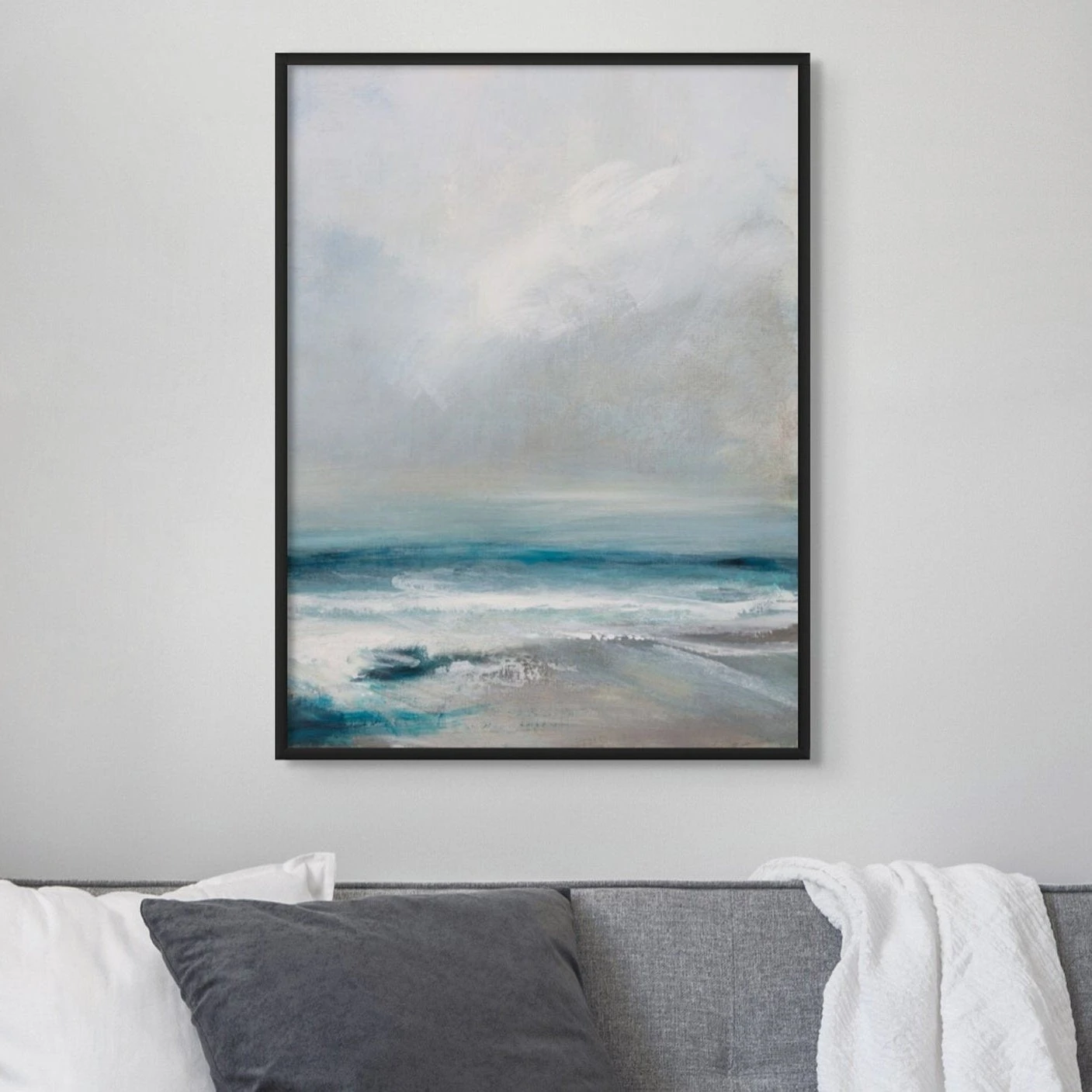Spectral Light | Coastal Visions Sea Painting Print - Framed Canvas Spectral Light | Coastal Visions Sea Painting Print - Framed Canvas -Beach House Art Spectralblackframe