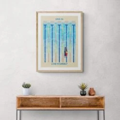 Splash Dive In (Contemporary Wall Art) - Unframed -Beach House Art Splash Dive In Fine Art Print Fine art Beach House Art 1656150936