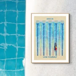 Splash Dive In (Contemporary Wall Art) - Framed -Beach House Art Splash Dive In Framed Print Fine art Beach House Art 1656150720