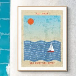 Beach House Art -Beach House Art Splash Sail Away Fine Art Print Fine art Beach House Art 1656148223