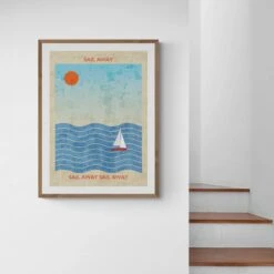 Splash Sail Away Print | Contemporary Wall Art - Unframed -Beach House Art Splash Sail Away Fine Art Print Fine art Beach House Art 1656148742