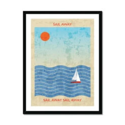 Splash Sail Away (Contemporary Wall Art) - Framed -Beach House Art Splash Sail Away Framed Print Fine art Beach House Art 1656148076