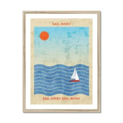 Splash Sail Away (Contemporary Wall Art) - Framed