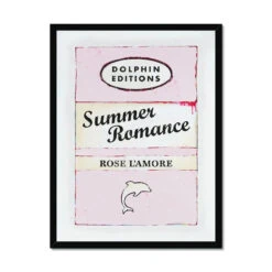Summer Romance (Vintage Book Art) - Framed