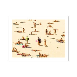 Sunbathers Aerial Beach Photography Print - Unframed