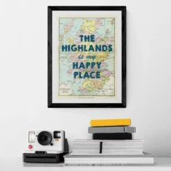 The Highlands Are My Happy Place (Scotland Map) Vintage Map Art - Framed 4 The Highlands Are My Happy Place (Scotland Map) Vintage Map Art - Framed -Beach House Art The Highlands are my Happy Place Scotland Map Vintage Map Art Framed Posters Prints Visual Artwork Beach House Art 1652976676
