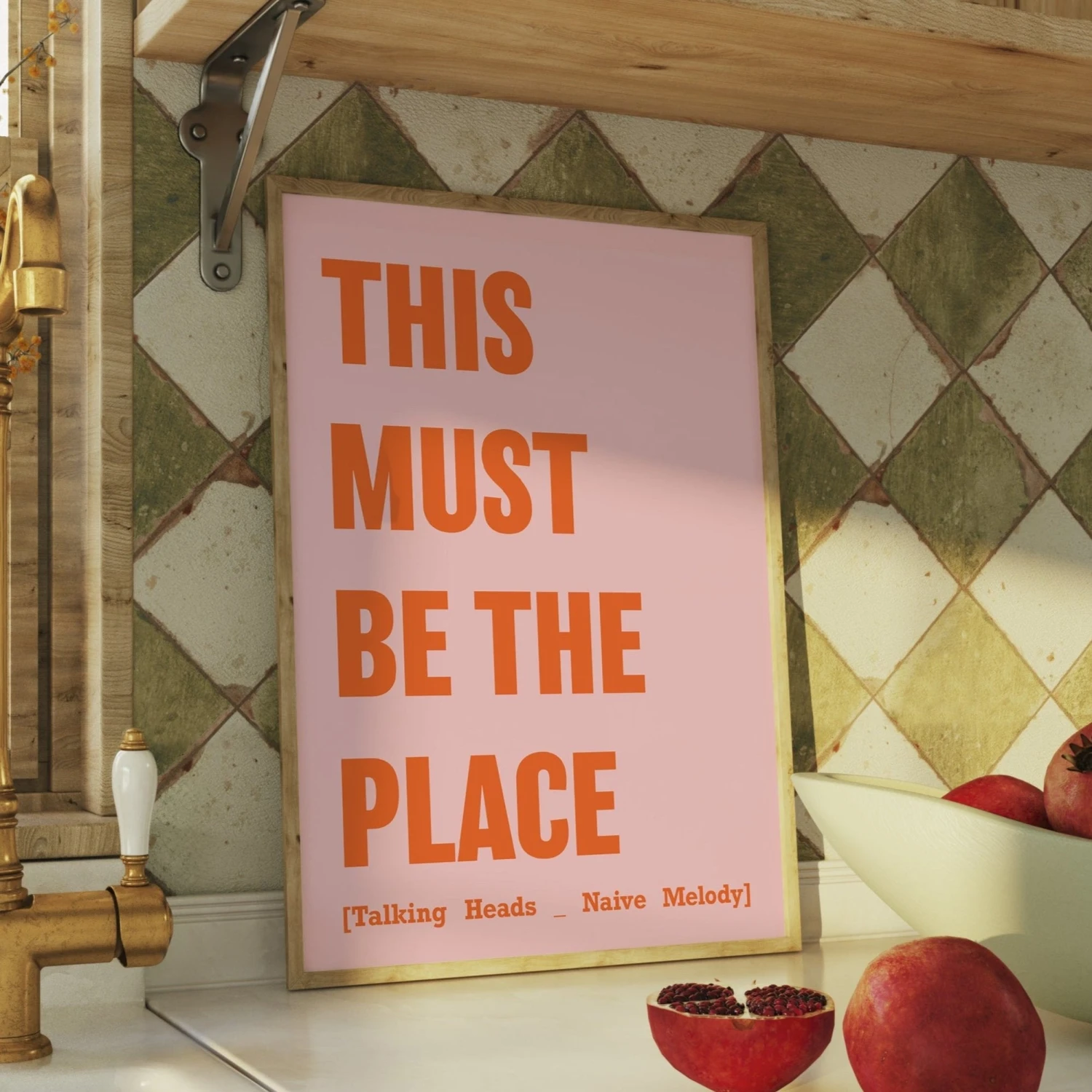 This Must Be The Place (Pink) Song Lyric Print - Unframed This Must Be The Place (Pink) Song Lyric Print - Unframed -Beach House Art ThePlacepink