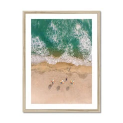 Three Umbrellas Aerial Beach Photography Print - Framed -Beach House Art Three Umbrellas Photography Framed Print Fine art Beach House Art 1659373639