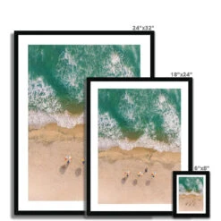 Three Umbrellas Aerial Beach Photography Print - Framed -Beach House Art Three Umbrellas Photography Framed Print Fine art Beach House Art 1659373658