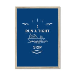 Tight Ship (Marine) Word Art Print - Framed