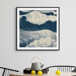 Wave Art Print | Seascape Wall Art Print - Unframed -Beach House Art VintageWaveSq eae25ca4 1c5d 4327 9429 ec2d136f1380