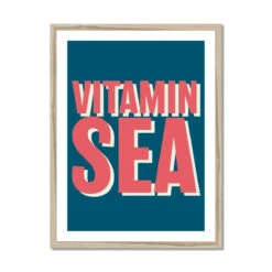 Vitamin Sea Print | Marine Word Art Print - Framed