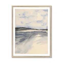 Watercolour Bay Painting | Modern Coastal Art - Framed -Beach House Art Watercolour Bay Framed Print Wall Art Beach House Art 1650733430