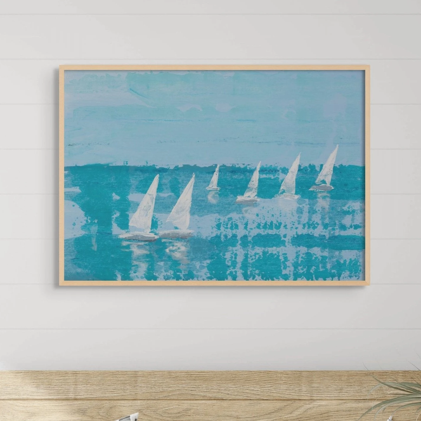 White Sail Regatta | Sailing Painting | Nautical Sailing Regatta Painting - Unframed White Sail Regatta | Sailing Painting | Nautical Sailing Regatta Painting - Unframed -Beach House Art Whitesairegattasq