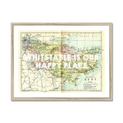 Whitstable Is Our Happy Place Quote On Vintage Kent Map Print - Framed 5 Whitstable Is Our Happy Place Quote On Vintage Kent Map Print - Framed -Beach House Art Whitstable is our Happy Place Kent Map Vintage Map Art Framed Print Fine art Beach House Art 1659370944
